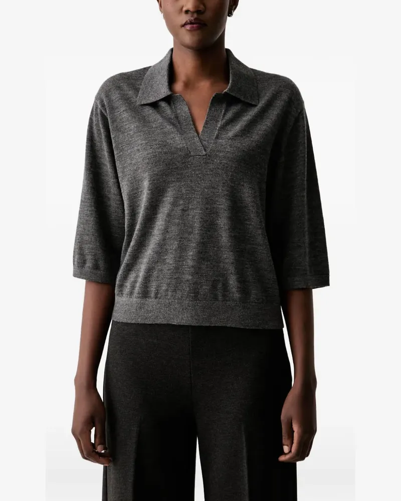 Marc O'Polo Pullover mit Poloshirtkragen - Grau Grau
