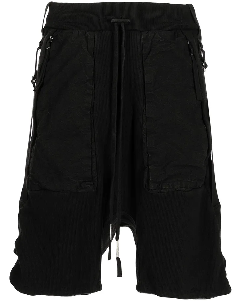 Boris Bidjan Saberi Cargo-Shorts mit tiefem Schritt - Schwarz Schwarz