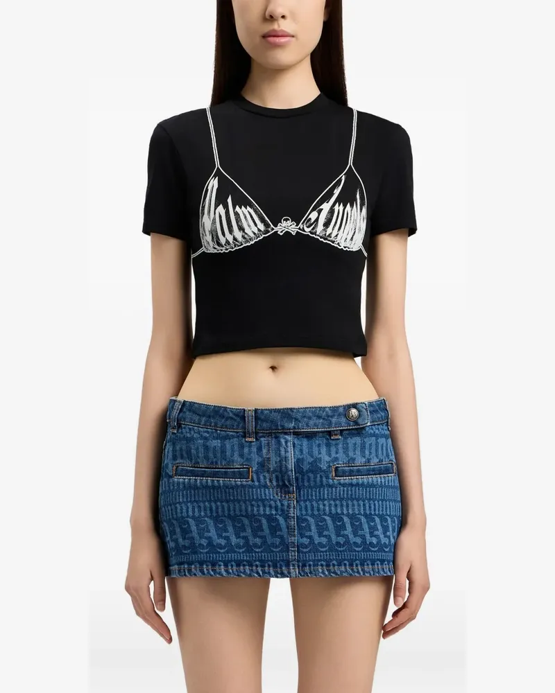 Palm Angels Palm Bra T-Shirt mit rundem Ausschnitt - Schwarz Schwarz