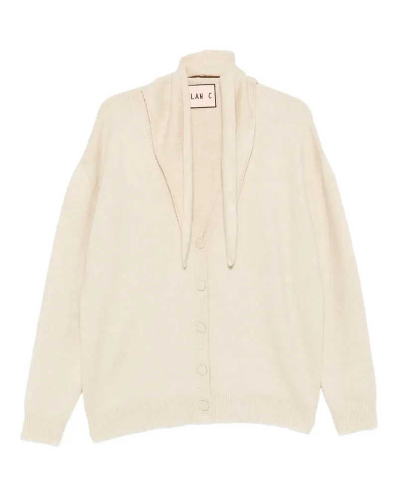 PLAN C Cardigan mit V-Ausschnitt - Nude Nude