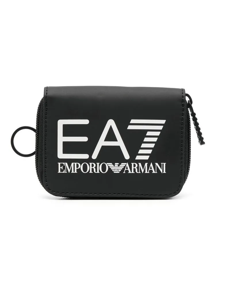 EA7 Portemonnaie mit Logo-Print - Schwarz Schwarz