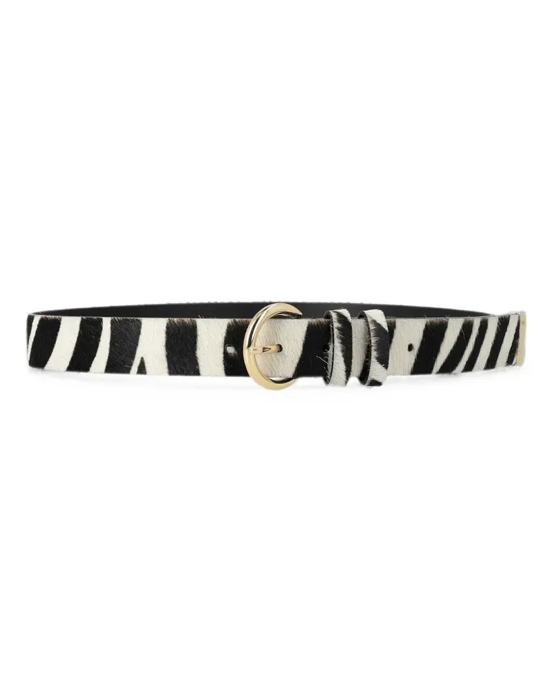 Max Mara pony hair-look printed leather belt white - Weiß Weiß