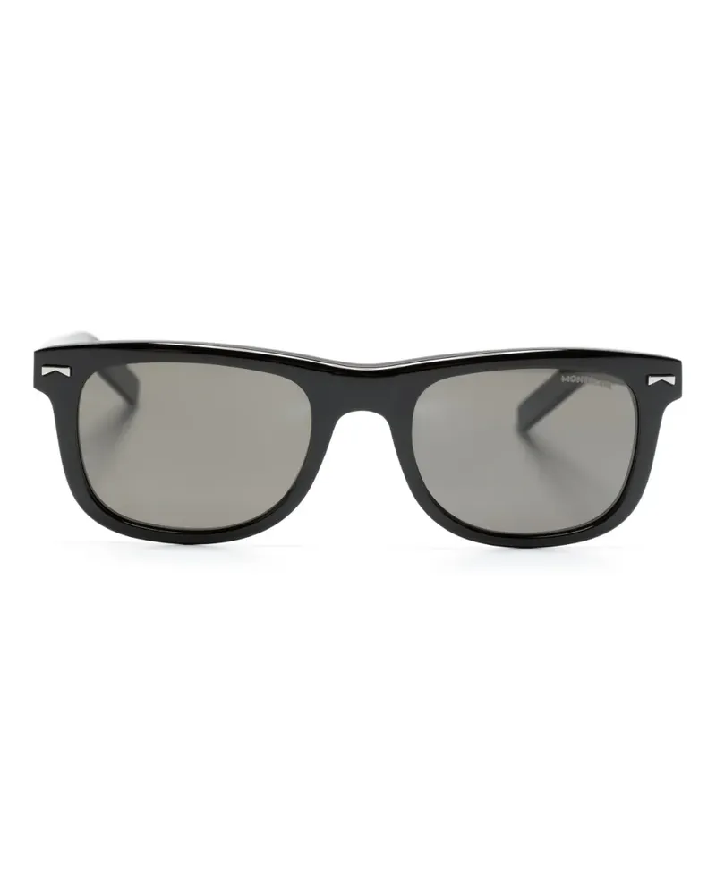 Montblanc Sonnenbrille mit eckigem Gestell - Schwarz Schwarz