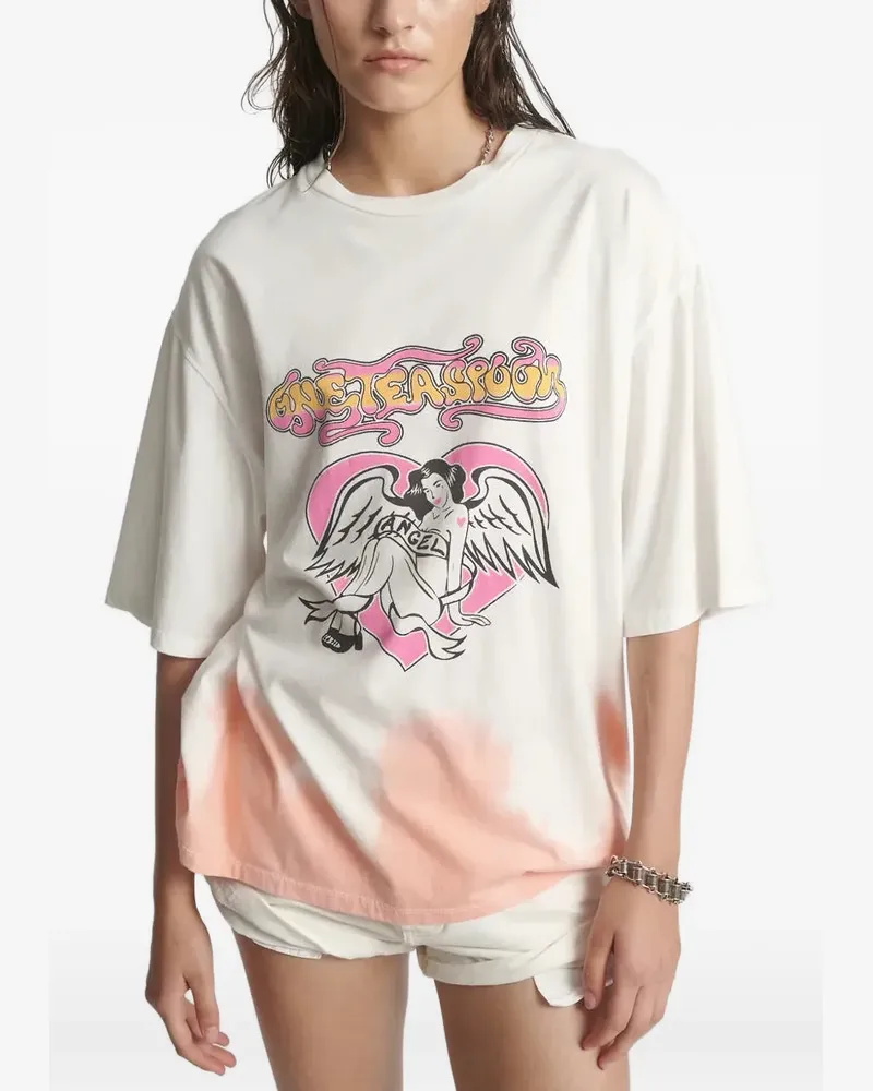 One Teaspoon Kobe T-Shirt mit grafischem Print - Weiß Weiß