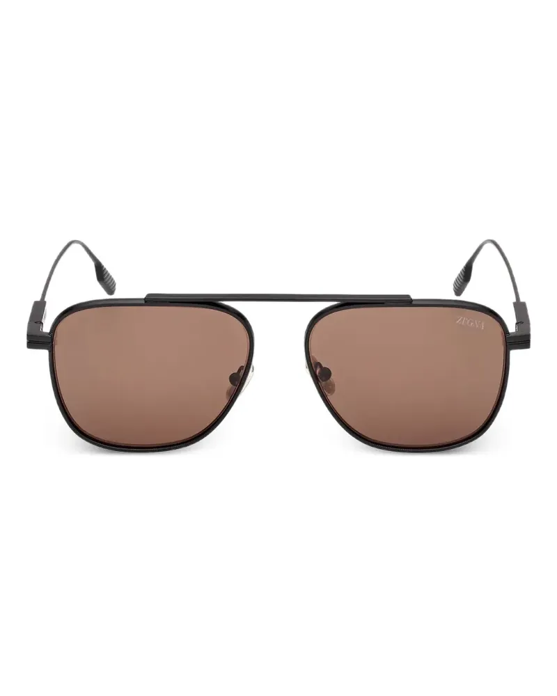 Ermenegildo Zegna Getönte Pilotenbrille - Schwarz Schwarz
