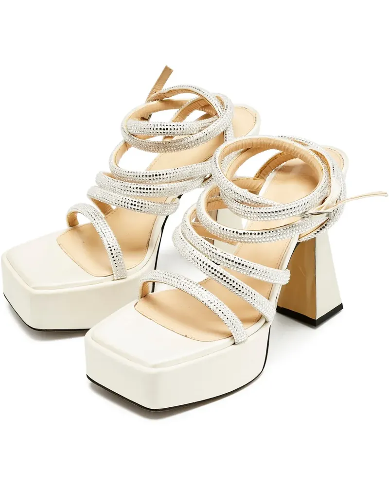 Mach & Mach Sydney crystal-embellished sandals - Weiß Weiß