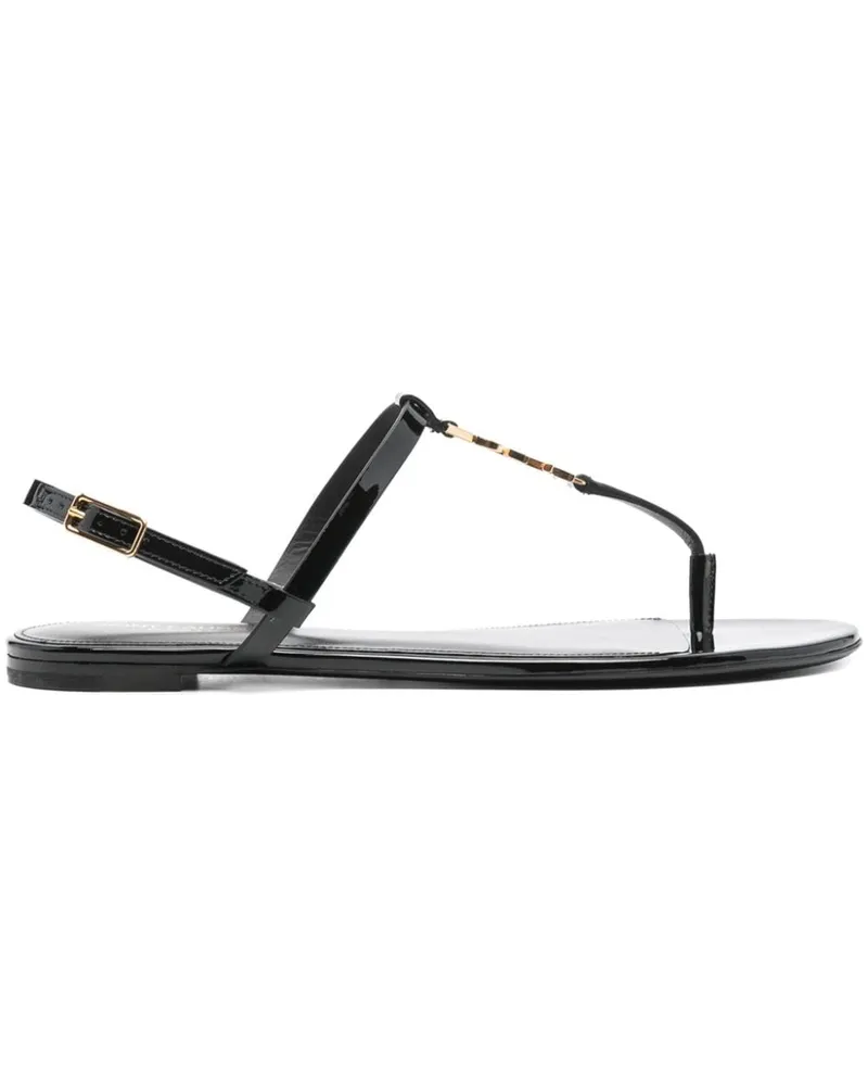Saint Laurent Sandalen mit Zehenriemen - Schwarz Schwarz