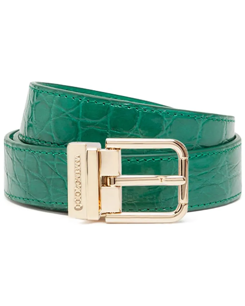 Dolce & Gabbana Gravierter Gürtel - Grün Grün
