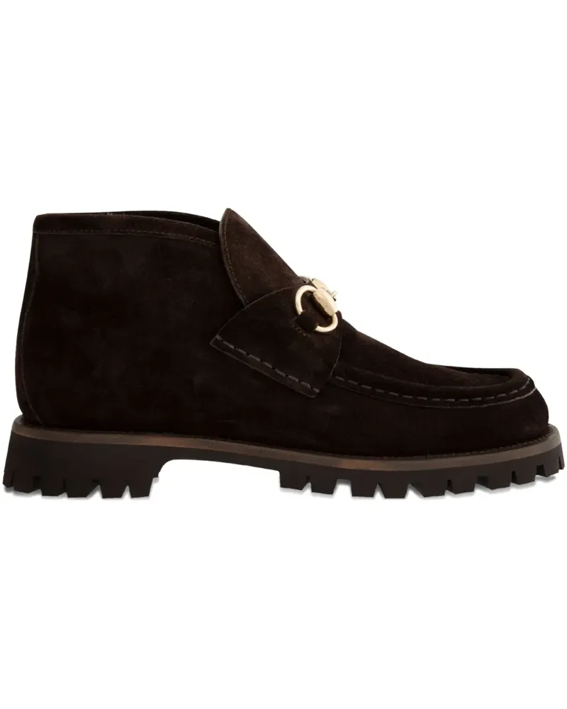 Gucci horsebit suede boots - Braun Braun