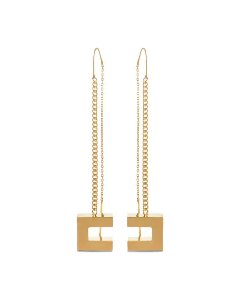 Elisabetta Franchi Ohrringe mit Logo-Anhänger - Gold Gold