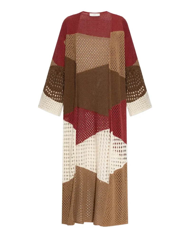 AKEP colour-block open-knit cardigan - Rot Rot