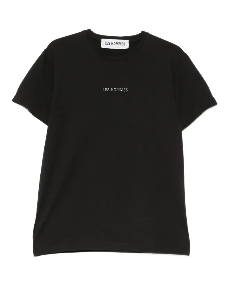 Les Hommes logo-detail cotton T-shirt - Schwarz Schwarz