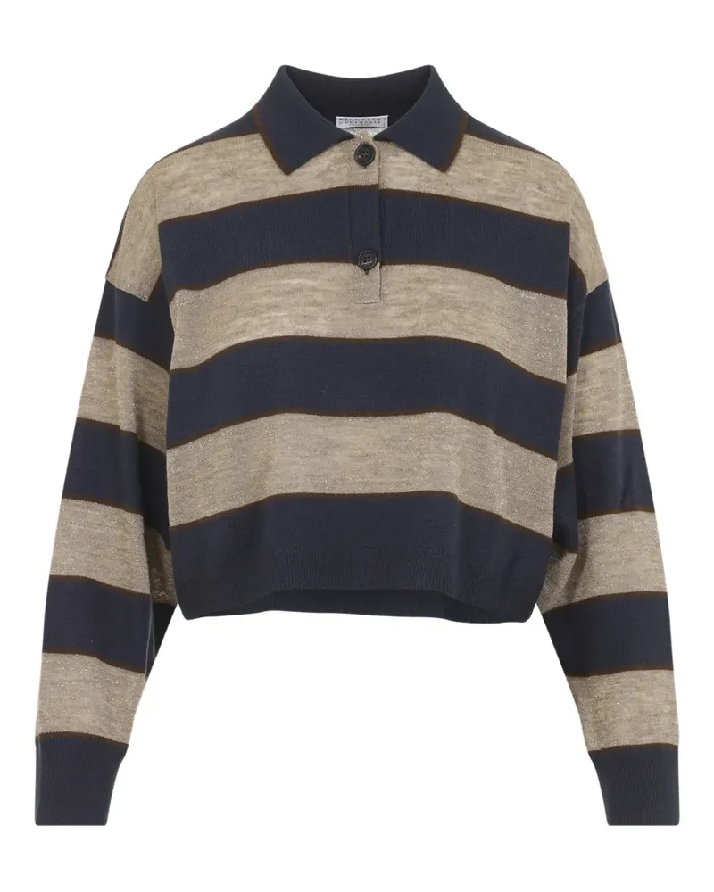 Brunello Cucinelli half-button polo top - Blau Blau