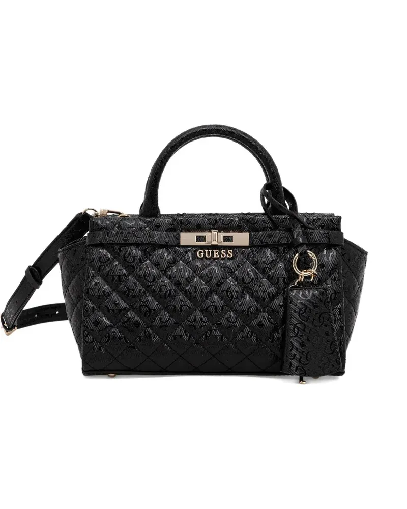 Guess quilted logo-pattern tote bag - Schwarz Schwarz