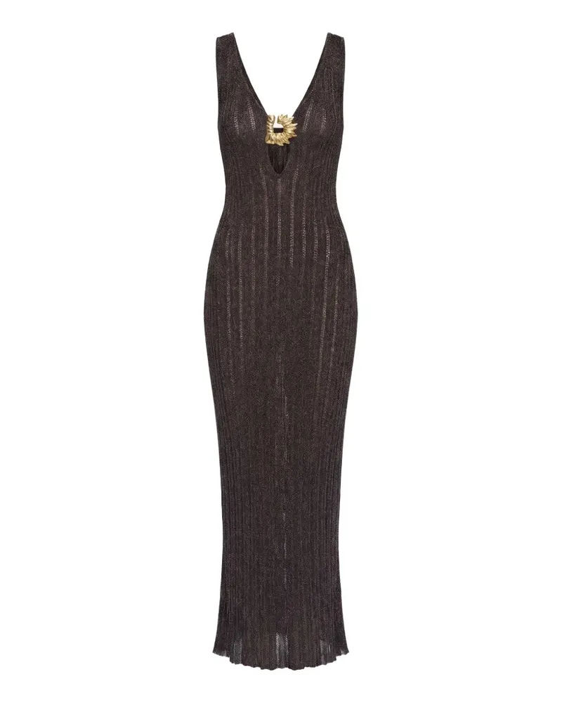 MOEVA Antibes Maxikleid aus geripptem Strick - Schwarz Schwarz