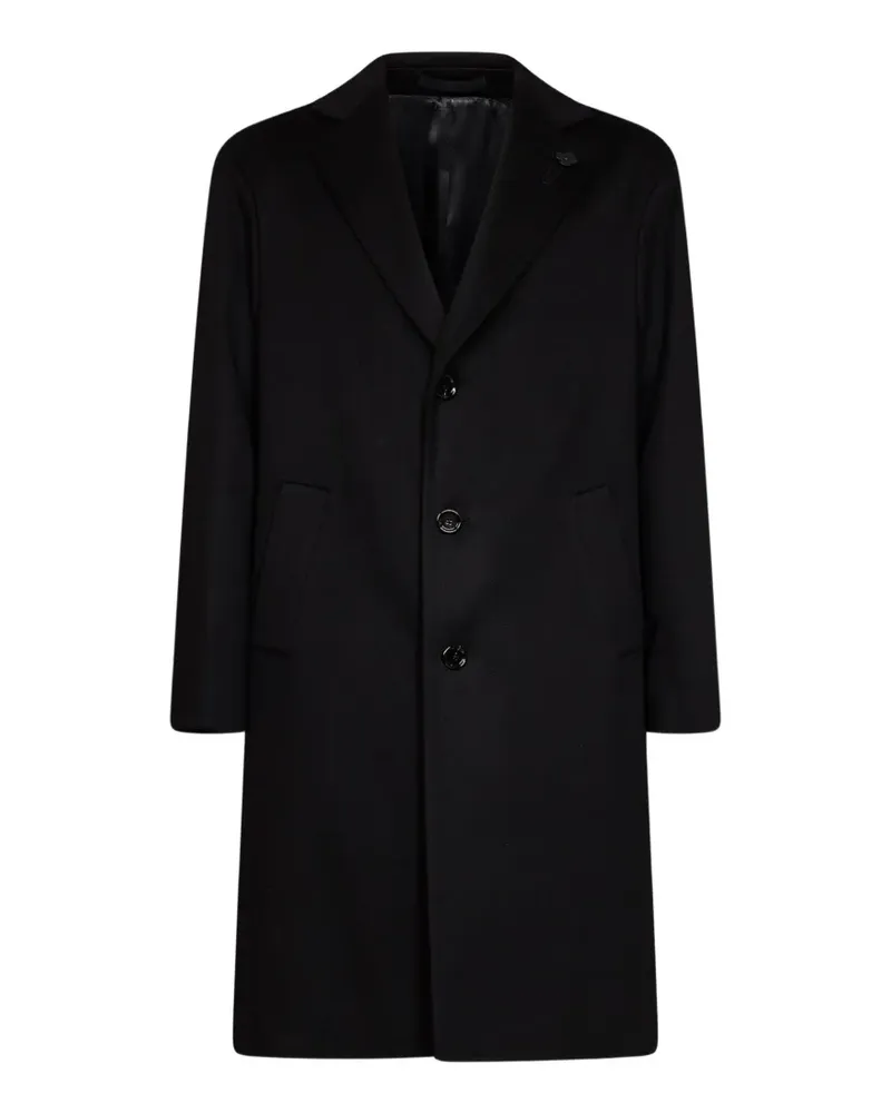LARDINI Einreihiger Mantel - Schwarz Schwarz