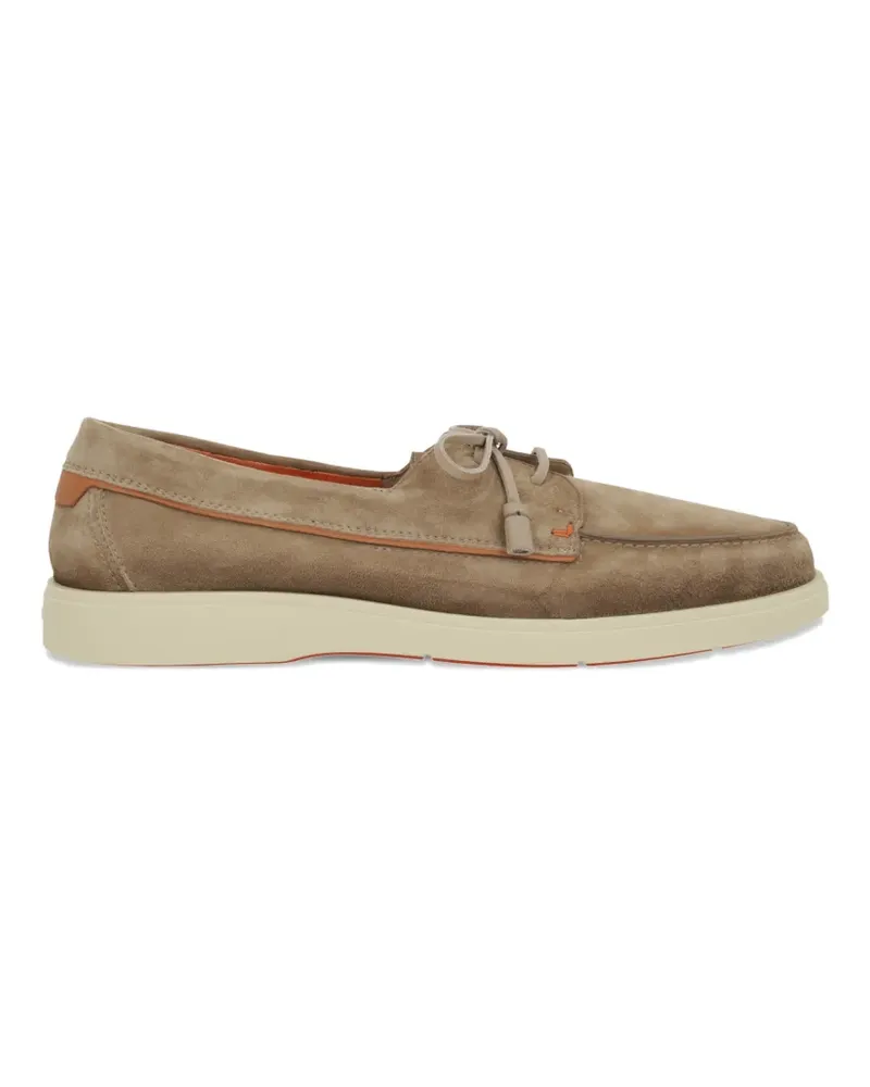 Santoni Segelschuhe aus Wildleder - Nude Nude