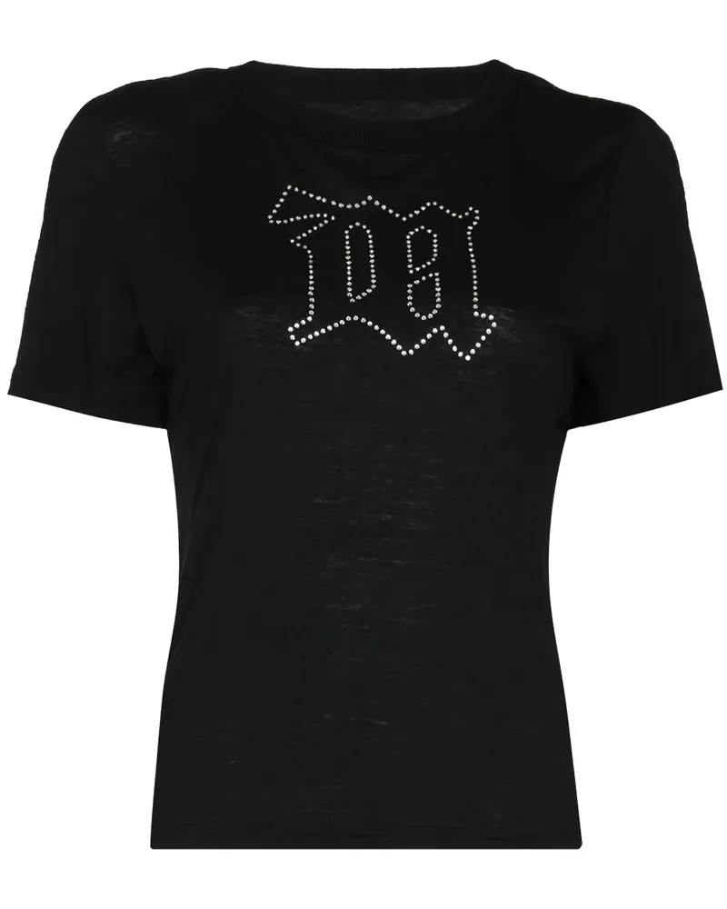 MISBHV T-Shirt mit Kristall-Logo - Schwarz Schwarz