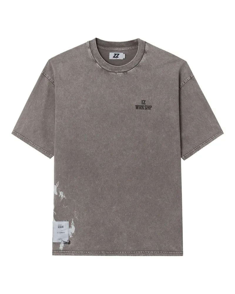 Izzue T-Shirt mit Logo-Print - Grau Grau