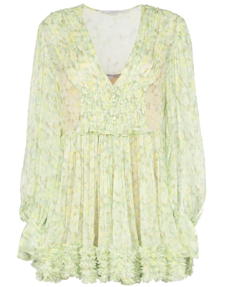 Stella McCartney Gerüschtes Minikleid - Grün Grün