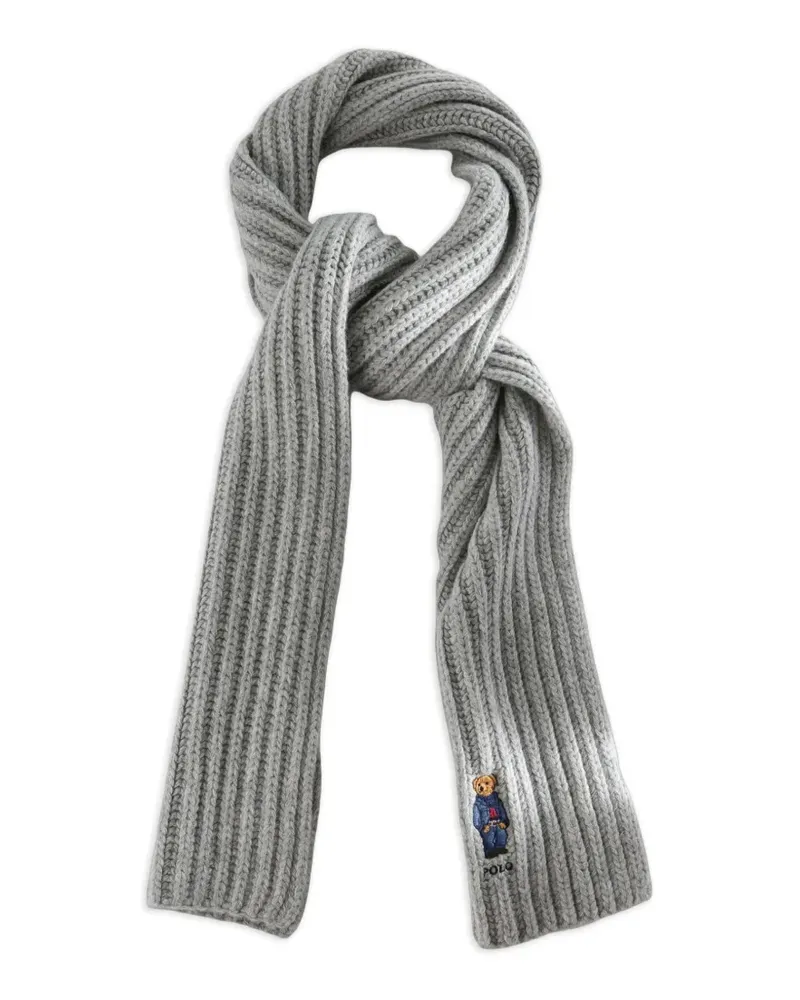 Ralph Lauren Gerippter Schal mit Polo Bear - Grau Grau