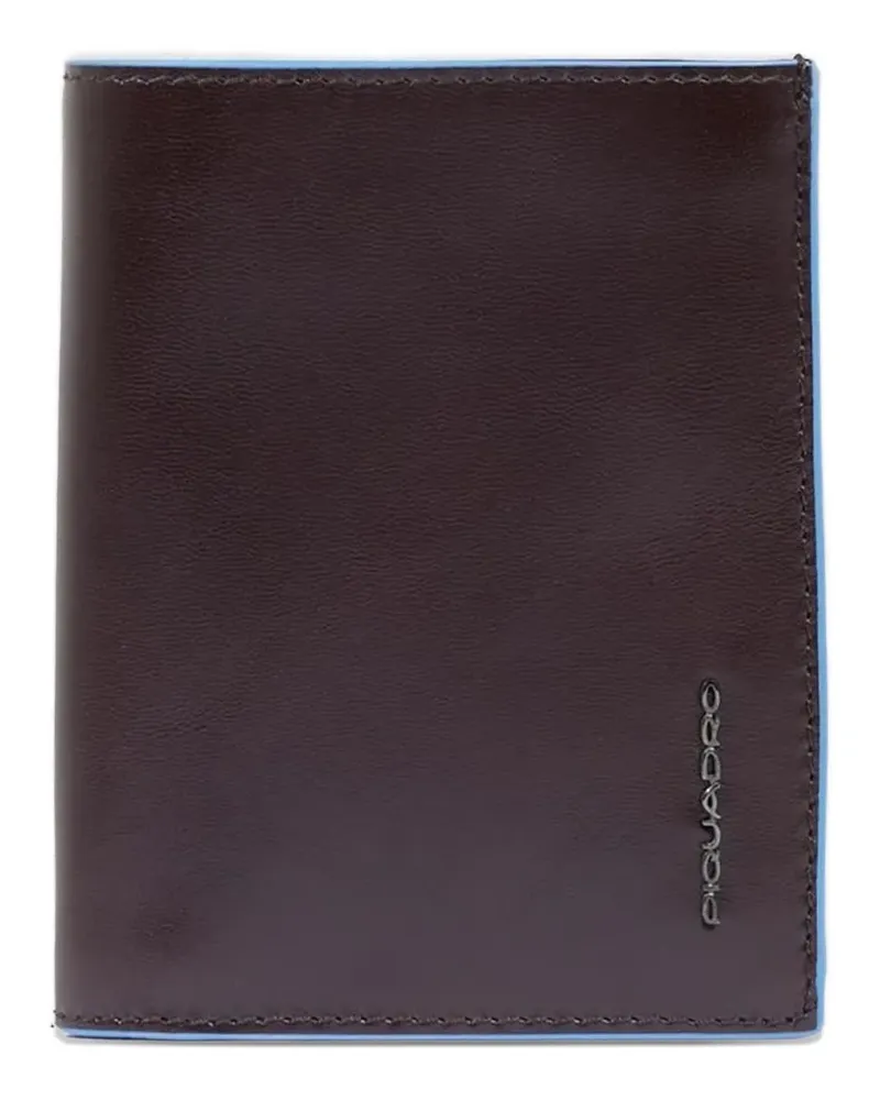 Piquadro Vertical trifold leather wallet - Braun Braun