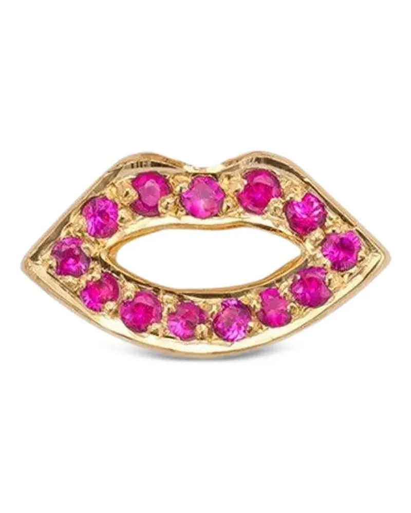 Robinson Pelham 14kt Lips Gelbgoldohrring - Rosa Rosa
