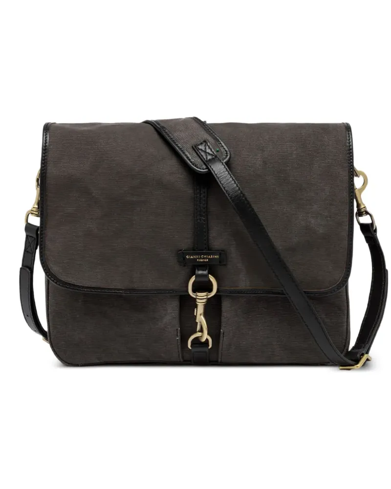 Gianni Chiarini Berlino Schultertasche mit Lederbesatz - Schwarz Schwarz