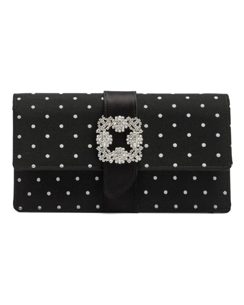 Manolo Blahnik CAPRI Clutch mit Polka Dots - Schwarz Schwarz
