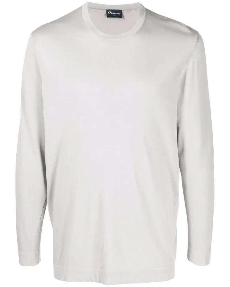 Drumohr  Sweatshirt mit Rundhalsausschnitt - Grau Grau