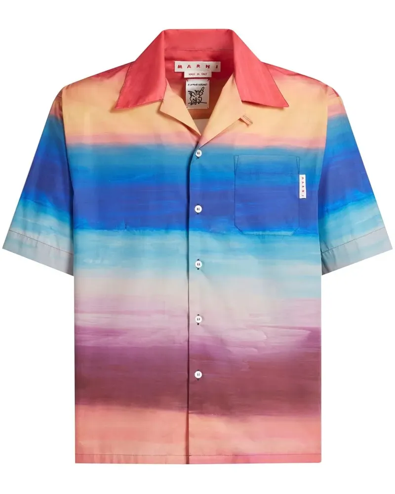 Marni Hemd mit Malerei-Print - Blau Blau
