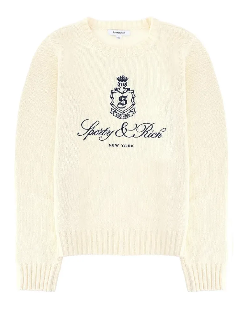 SPORTY & RICH Pullover mit Logo - Nude Nude