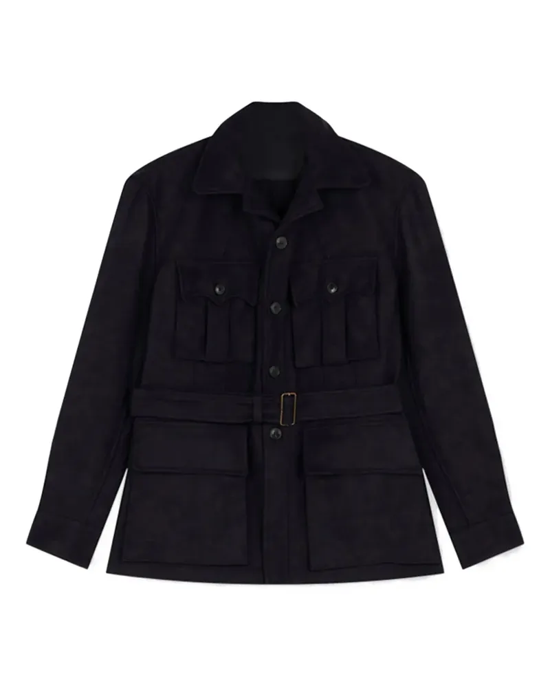 Fortela Clint belted chest-pocket jacket - Blau Blau