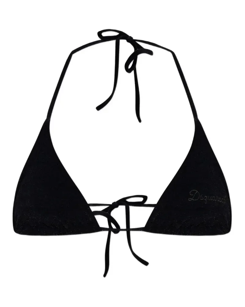 Dsquared2 logo-embroidered bikini top - Schwarz Schwarz