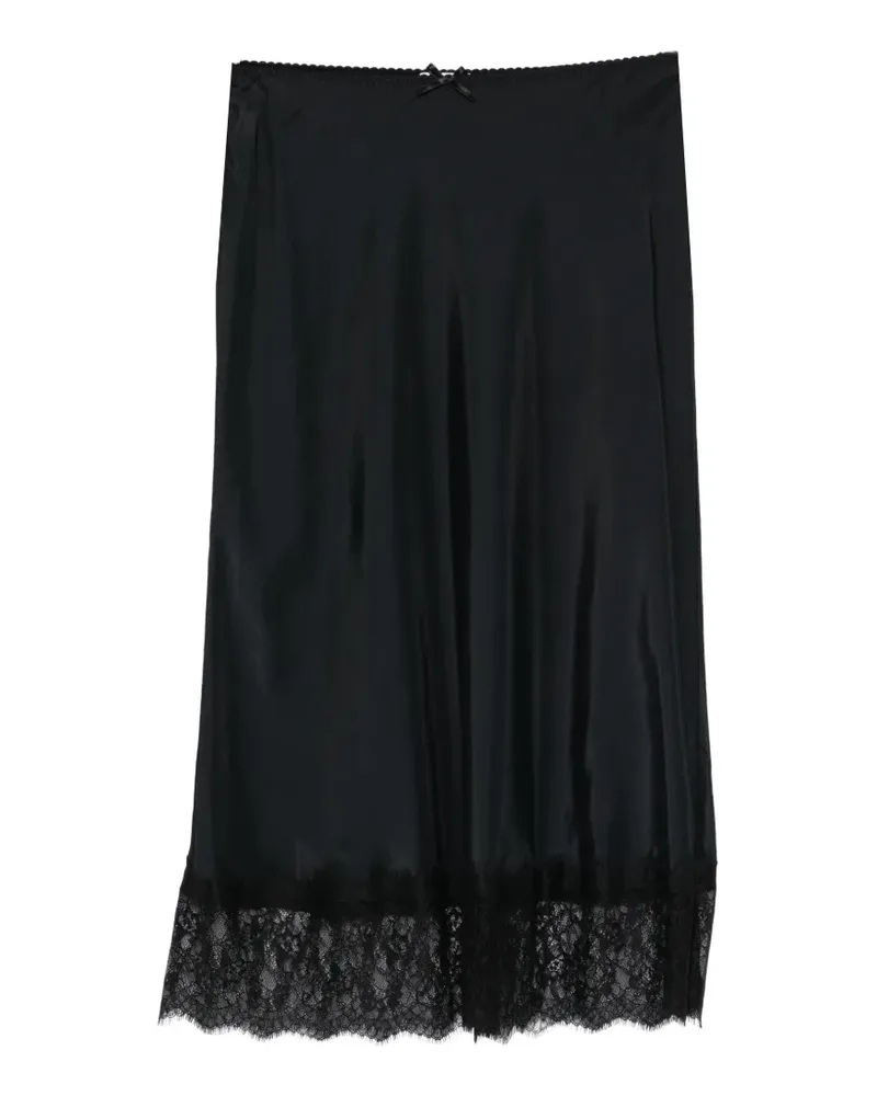 Moschino Midirock mit Spitzensaum - Schwarz Schwarz