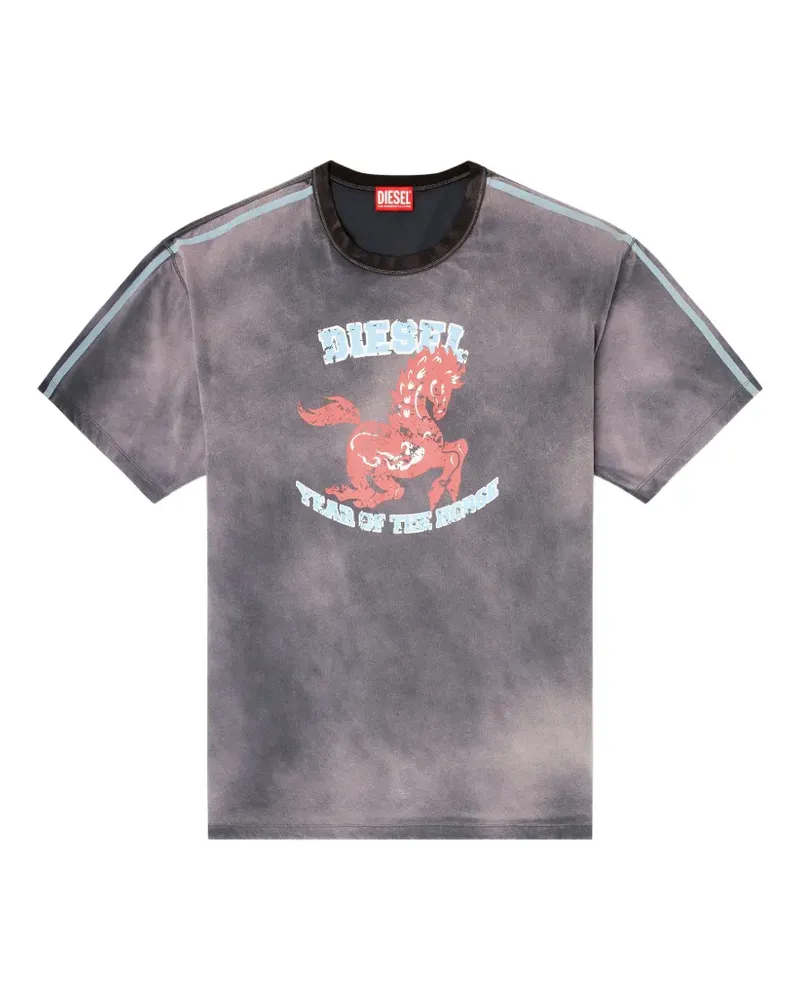 Diesel CL-T-Boxt T-Shirt mit Pferde-Print - Grau Grau