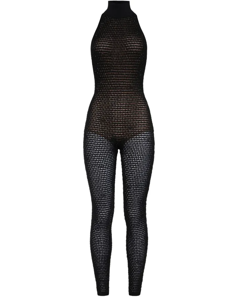 Elisabetta Franchi Jumpsuit aus Mesh - Schwarz Schwarz