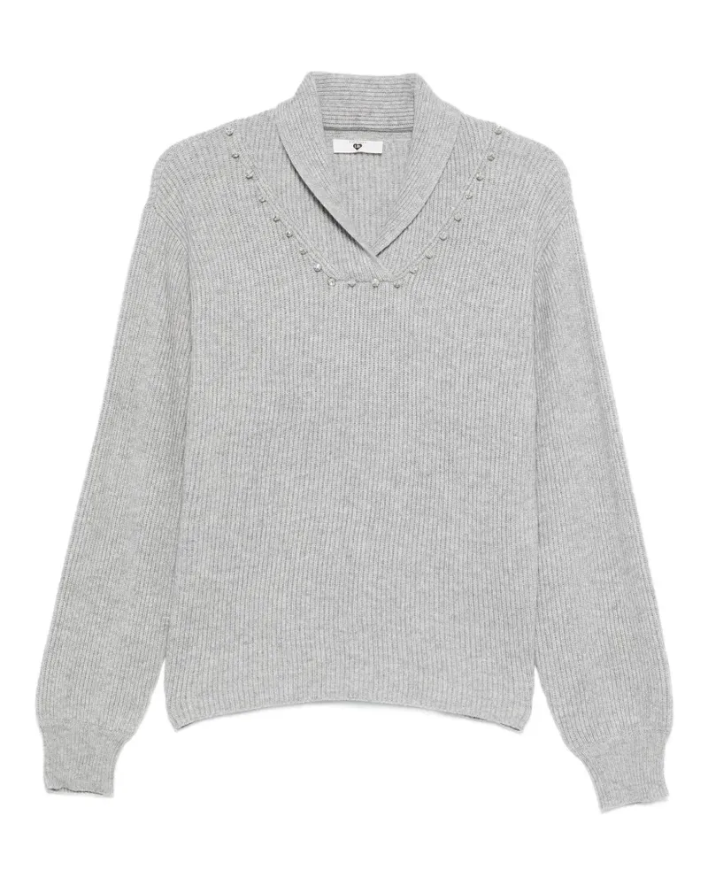 Twin-Set Pullover mit verziertem Kragen - Grau Grau