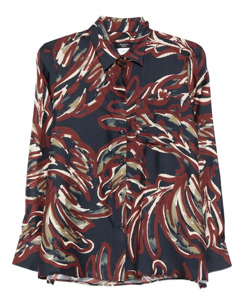 Max Mara Hemd mit abstraktem Muster - Blau Blau