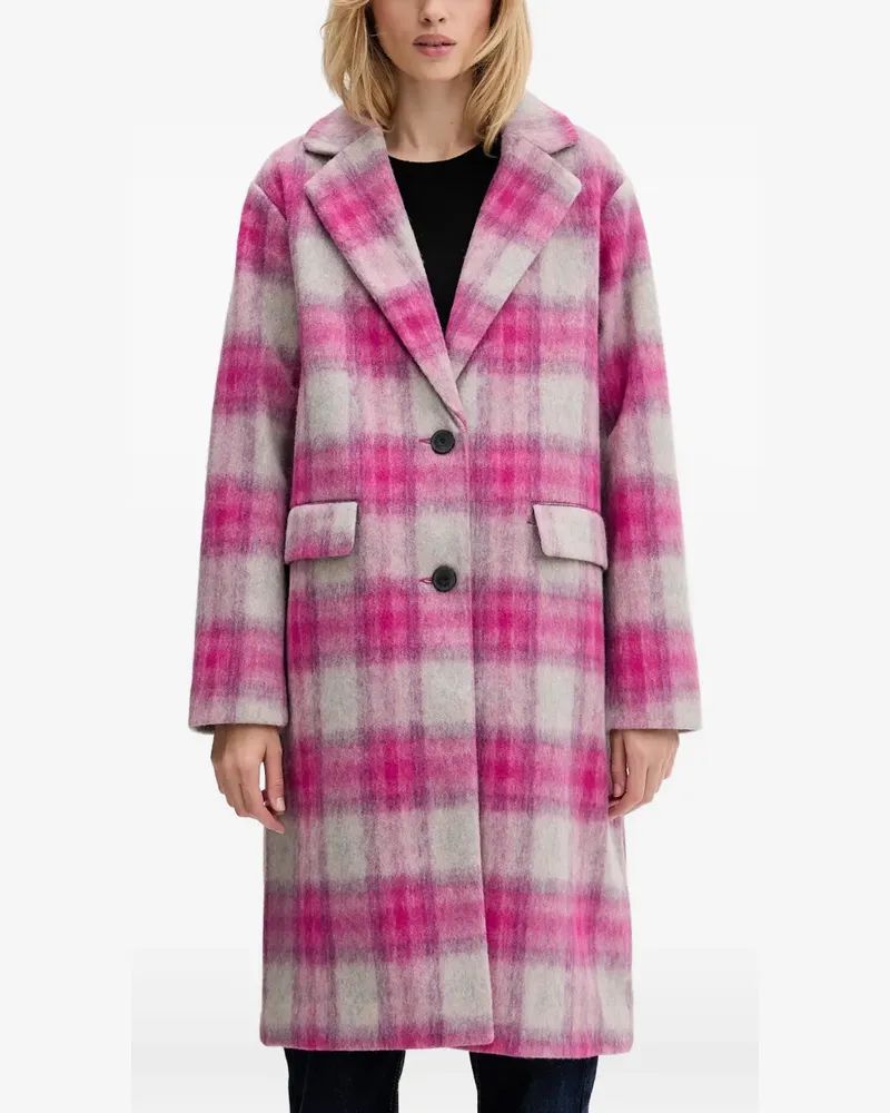 Desigual Karierter Mantel - Rosa Rosa