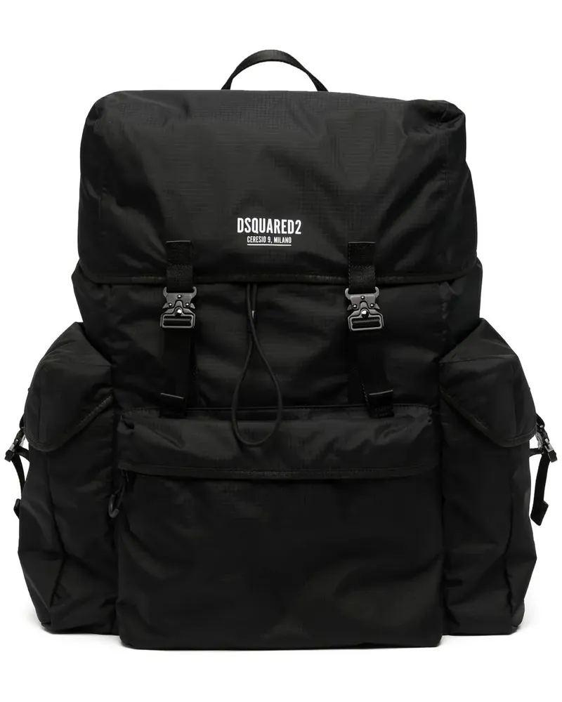 Dsquared2 Rucksack mit Logo-Print - Schwarz Schwarz