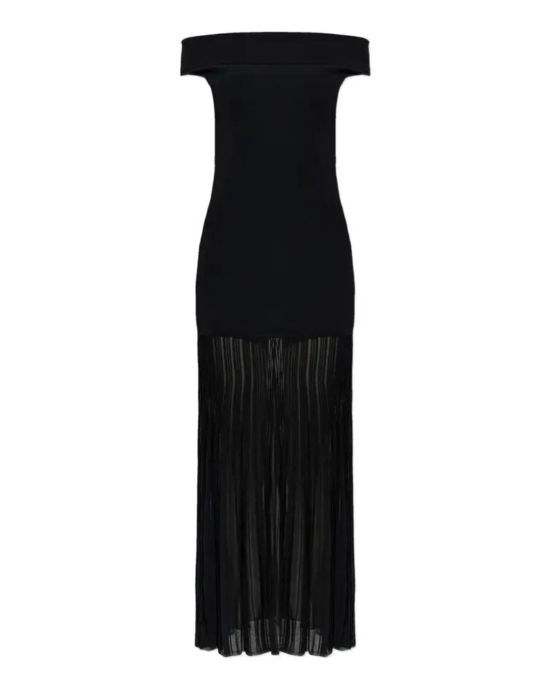 Michael Kors off-shoulder pleated dress - Schwarz Schwarz