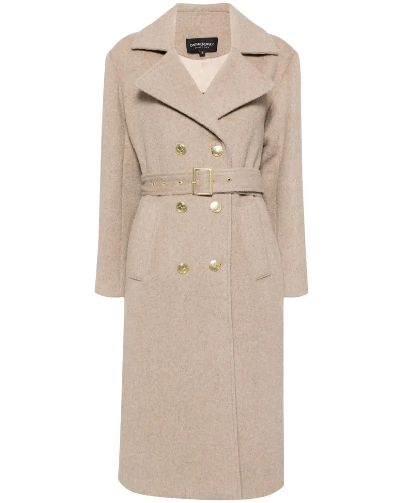 Cynthia Rowley Flauschiger Trenchcoat - Nude Nude