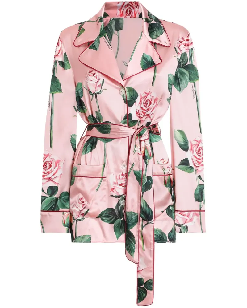 Dolce & Gabbana Hemd mit Blumen-Print - Rosa Rosa