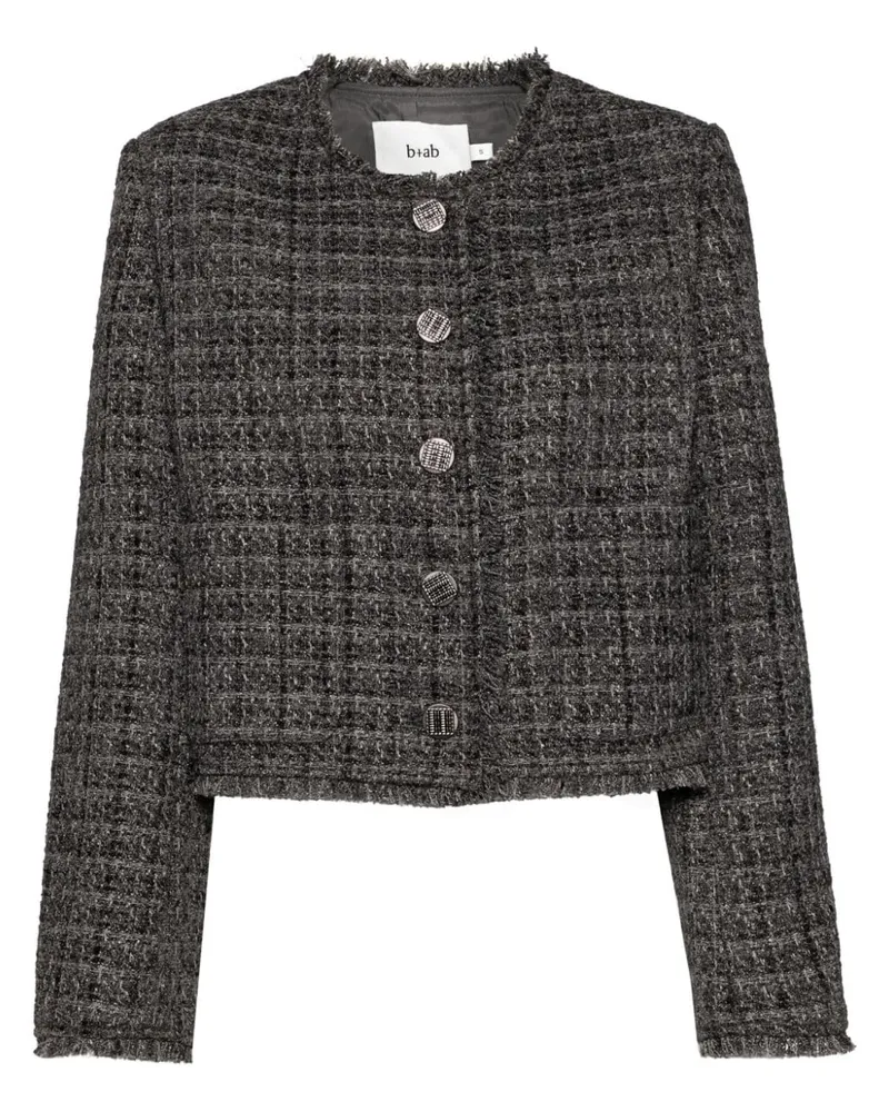 b+ab Kurze Tweed-Jacke - Grau Grau