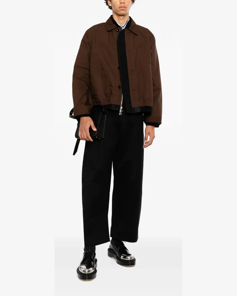 Sacai layered button-fastening jacket - Braun Braun
