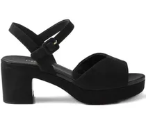 Wattierte Sandalen aus Wildleder - Schwarz