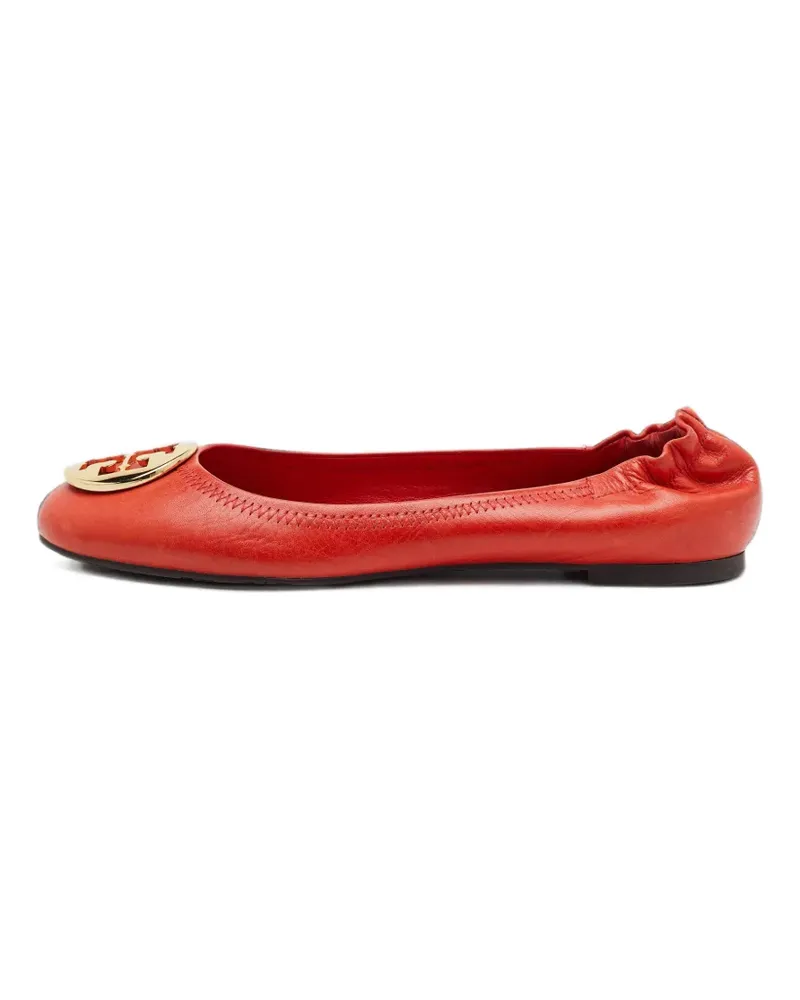 Tory Burch Reva logo-plaque ballet flats - Orange Orange