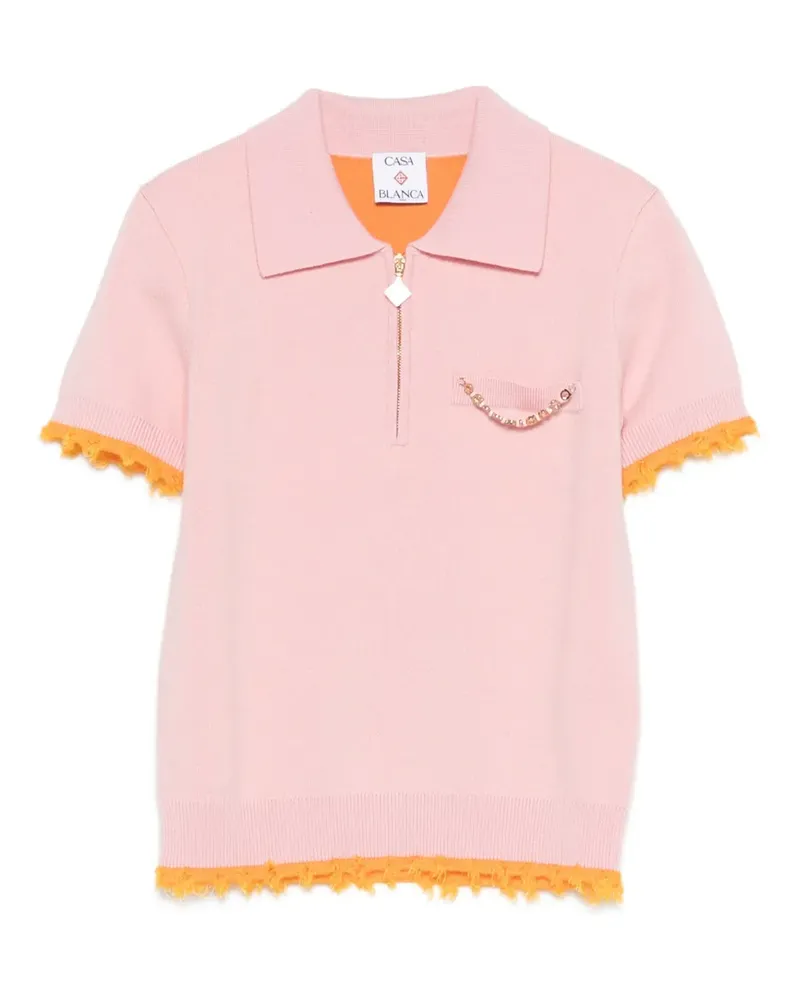 Casablanca Paris logo-embellishment polo shirt - Rosa Rosa