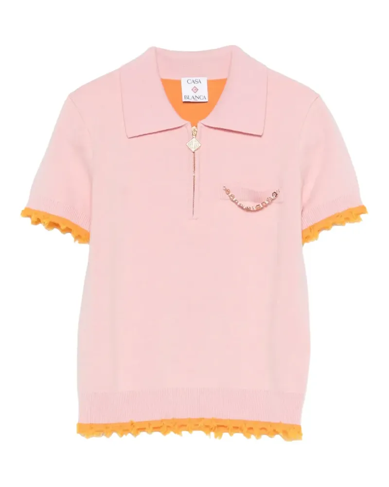 Casablanca Paris Poloshirt mit Logo-Detail - Rosa Rosa